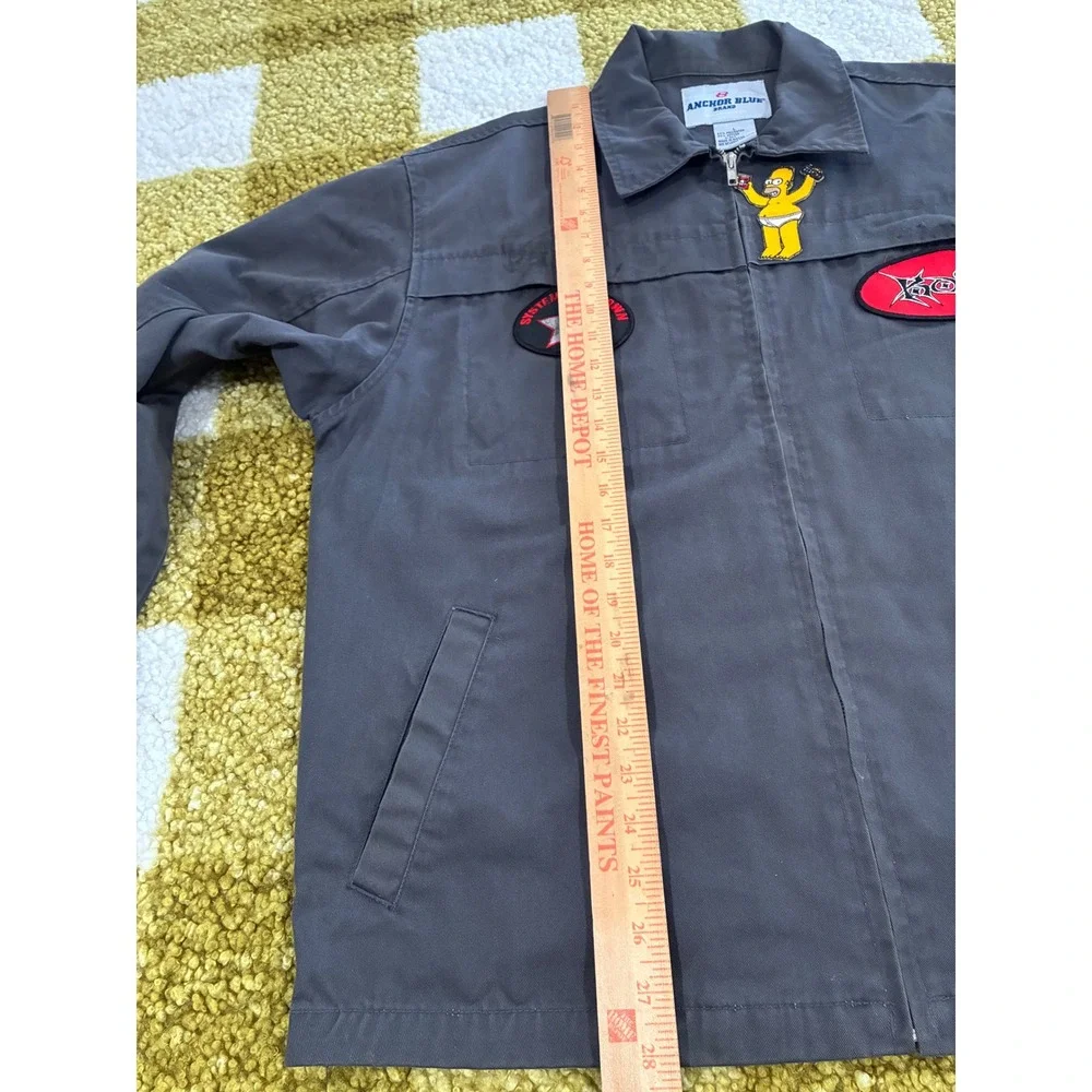 Vintage Anchor Blue Work Jacket Grey Korn System of a Down Patches Mens Large